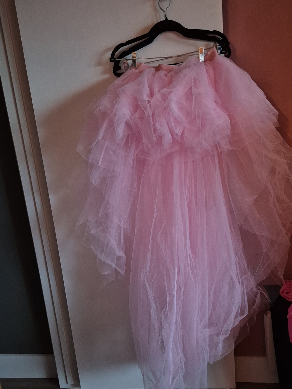 Sugar Thrillz Pink Layered High-Low Tulle Skirt